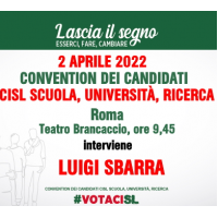 CONVENTION DEI CANDIDATI CISL SCUOLA, UNIVERSITÀ, RICERCA PER IL RINNOVO DELLE RSU